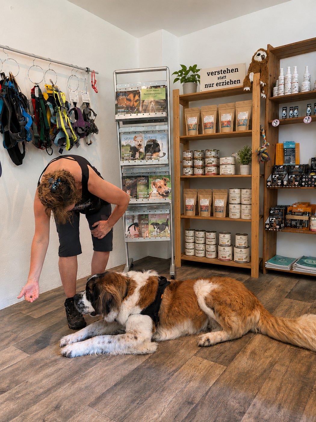Andrea im Einzeltraining mit einem Hund