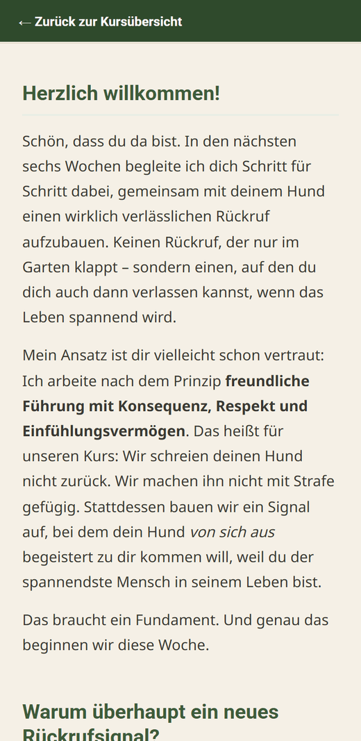 Eine Kurslektion